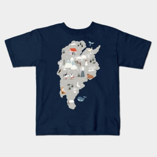 Winter Country Map 2 Kids T-Shirt